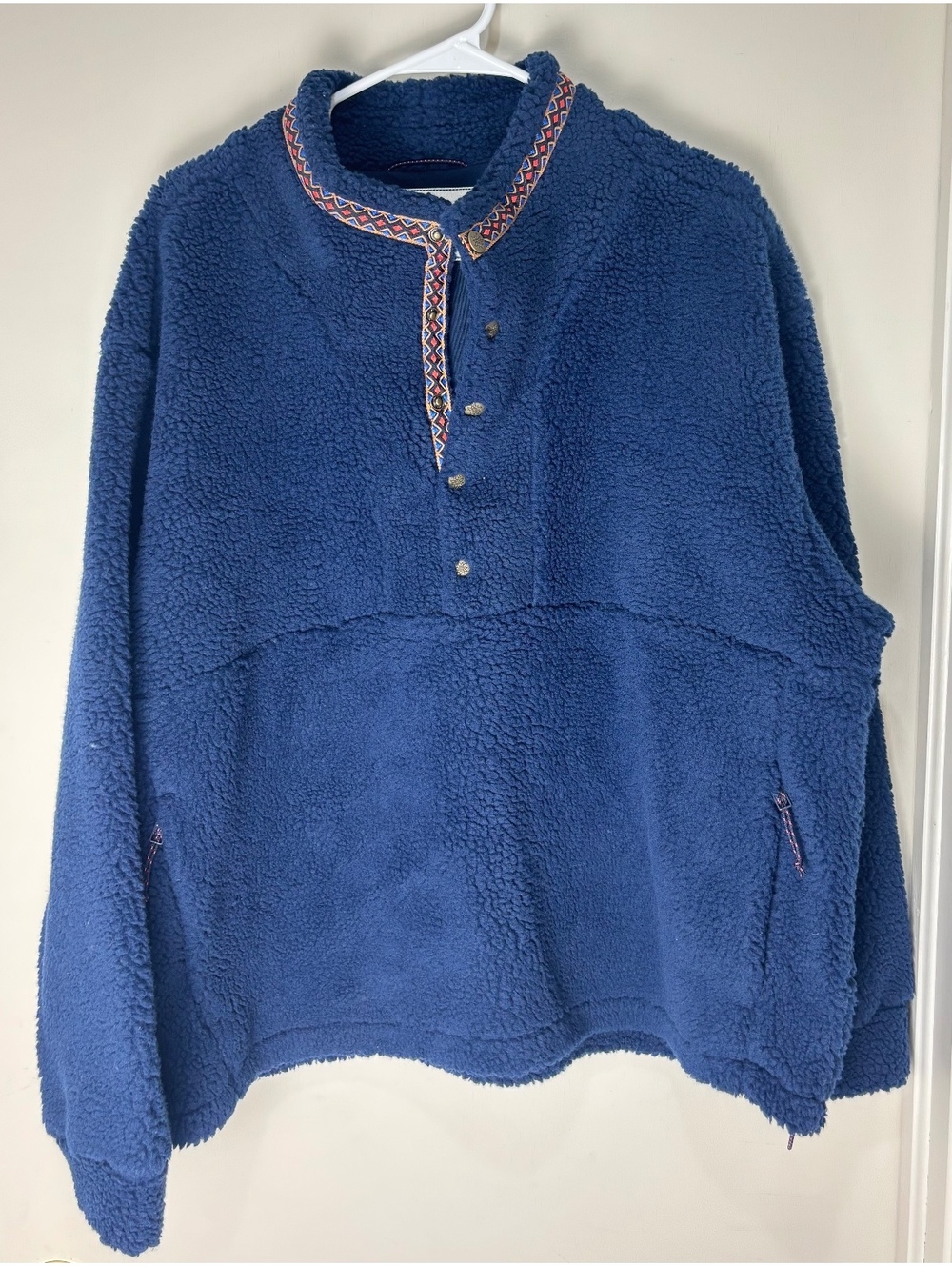 Alpine Design Womens XL Sherpa Snap Pullover Fleece Vintage Blue NWT